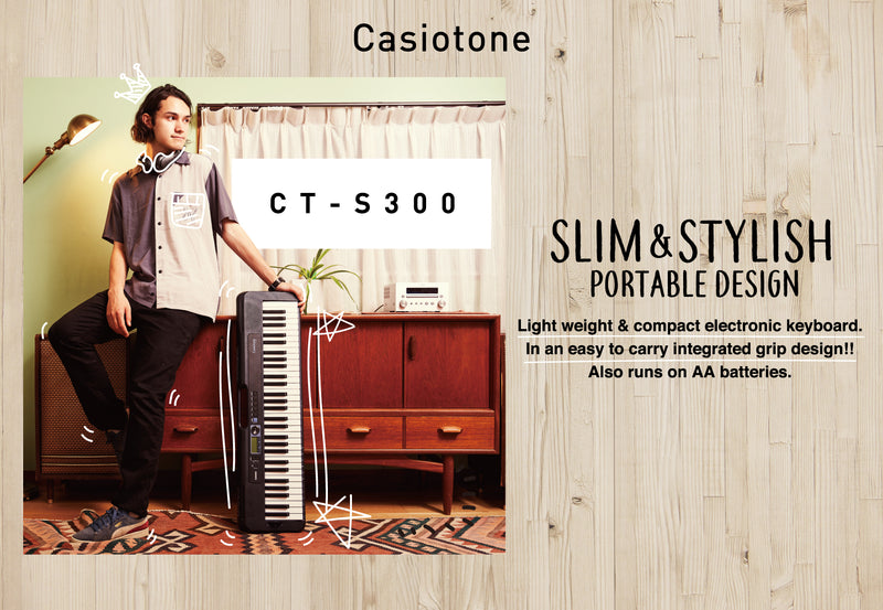 Casiotone CT-S300 - Electronic Music Keyboard for beginners. Lightweight, portable & stylish.