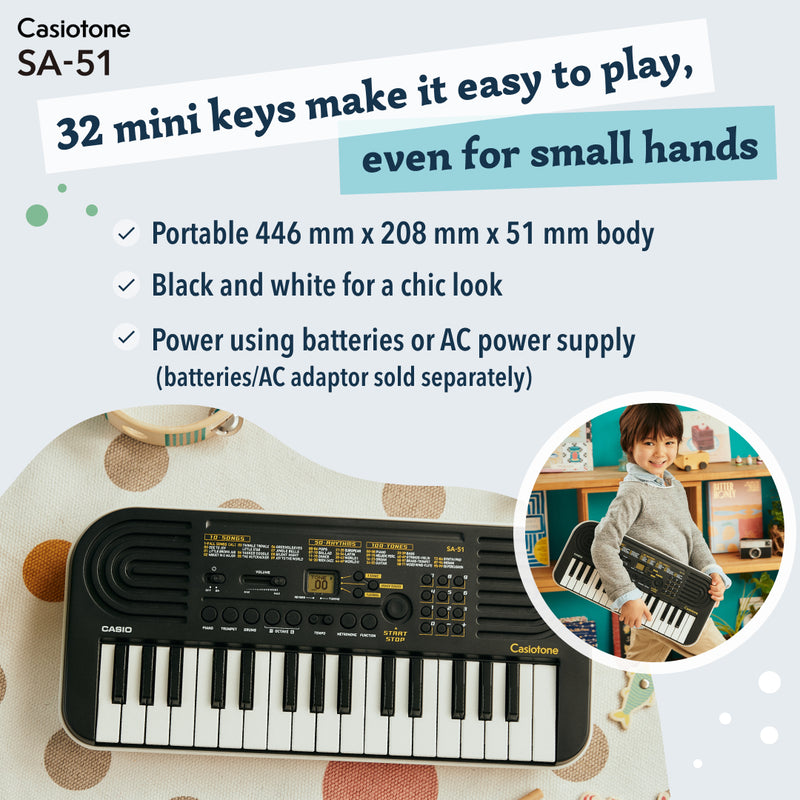 Mini Keyboard Casio 47 Keyboard Casiotone SA-51 Mini Keyboard