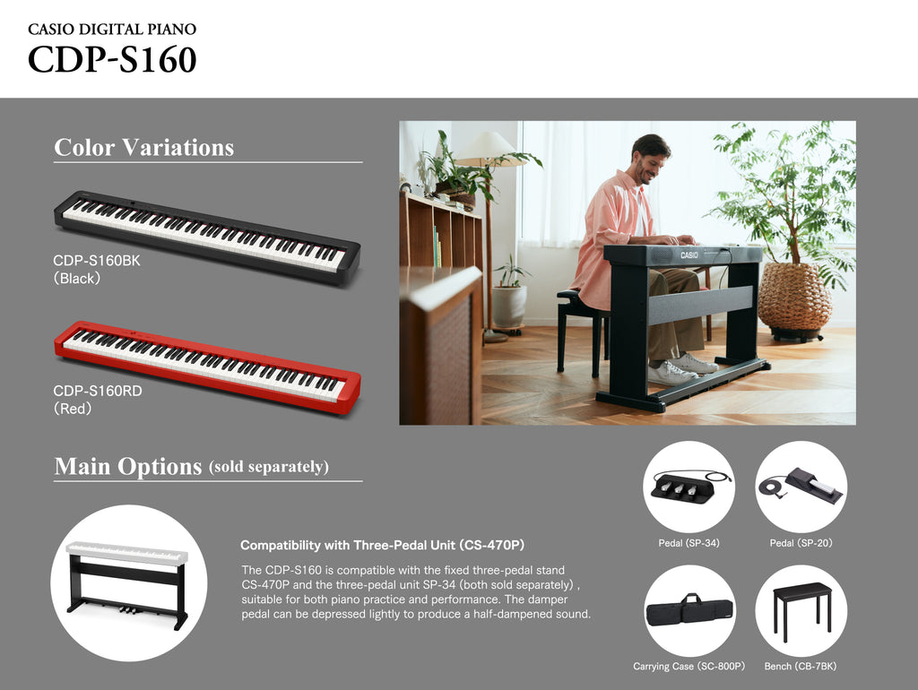 casio pedal unit CDP-S160 Compact Digital Piano – Casio Music SG
